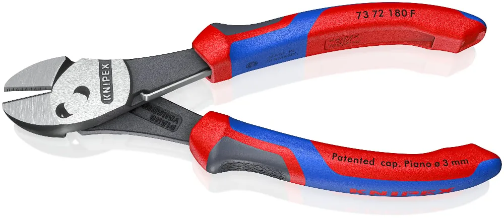 KNIPEX 73 72 180 F TwinForce® High Performance Diagonal Cutters With opening spring 180 mm black atramentized with comfort handles polished thumbnail 3