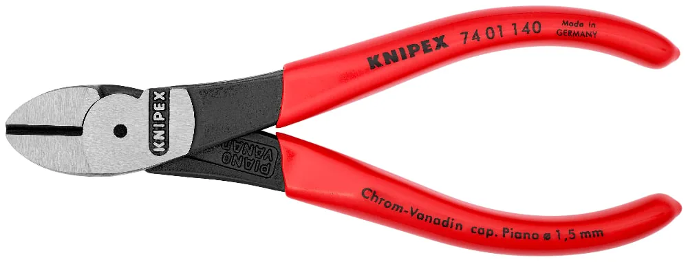 Kìm cắt cạnh cường lực KNIPEX 74 01 140, lưỡi 64 HRC, cán PVC nhúng trơn thumbnail 3