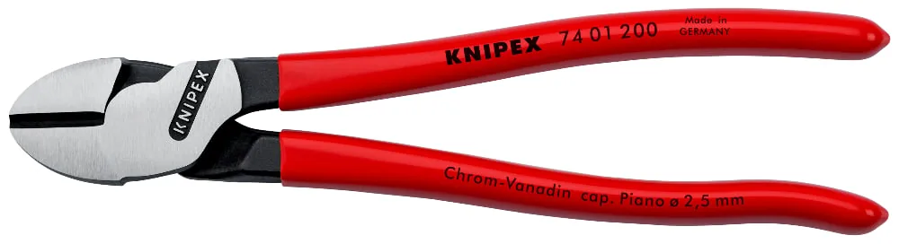 Kìm cắt cạnh cường lực KNIPEX 74 01 200, cán nhựa PVC nhúng trơn thumbnail 3