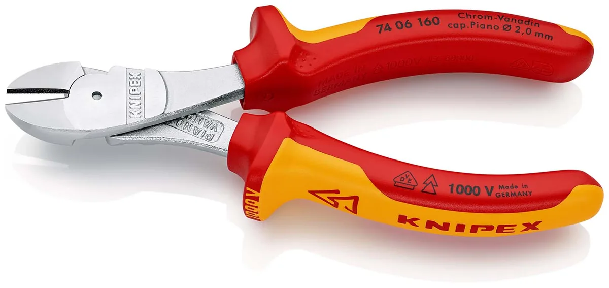 Kìm cắt cạnh cường lực KNIPEX 74 06 160, cán cách điện chuẩn VDE thumbnail 3