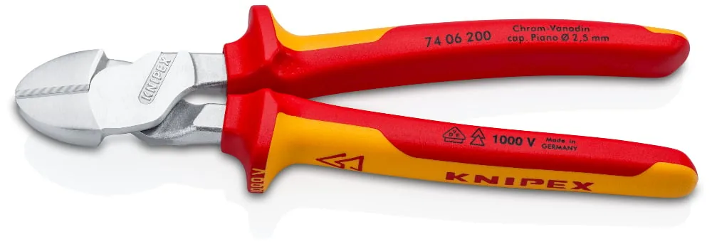 Kìm cắt cạnh cường lực KNIPEX 74 06 200 size 8 inch, cán cách điện 1000V thumbnail 2