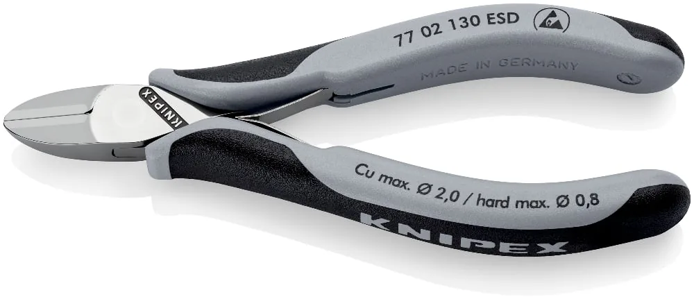 Kìm cắt chống tĩnh điện KNIPEX 77 02 130 ESD, đầu tròn vát nhỏ thumbnail 2