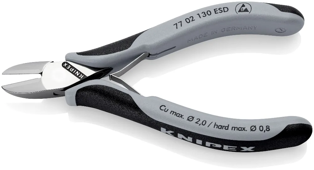 Kìm cắt chống tĩnh điện KNIPEX 77 02 130 ESD, đầu tròn vát nhỏ thumbnail 3