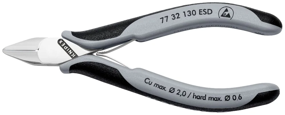 Kìm cắt chống tĩnh điện KNIPEX 77 32 130 ESD, đầu nhọn vát nhỏ thumbnail 4