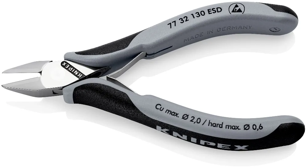 Kìm cắt chống tĩnh điện KNIPEX 77 32 130 ESD, đầu nhọn vát nhỏ thumbnail 2