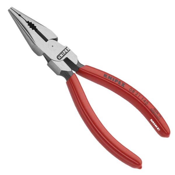 KNIPEX 08 21 145 SB Needle-Nose Combination Pliers 145 mm black atramentized with plastic coating polished