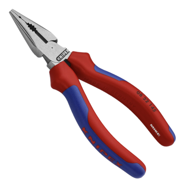 KNIPEX 08 22 145 SB Needle-Nose Combination Pliers 145 mm black atramentized with comfort handles polished