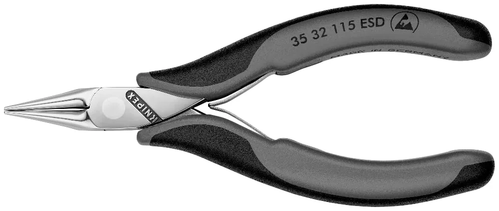 Kìm kẹp điện tử KNIPEX 35 32 115 ESD, mỏ tròn nhọn, cán chống tĩnh điện thumbnail 4