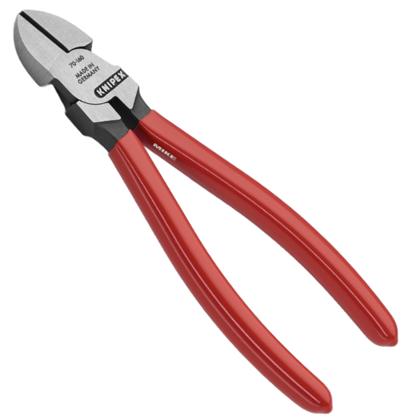 KNIPEX 70 01 160 EAN Diagonal Cutter 160 mm black atramentized with plastic coating polished