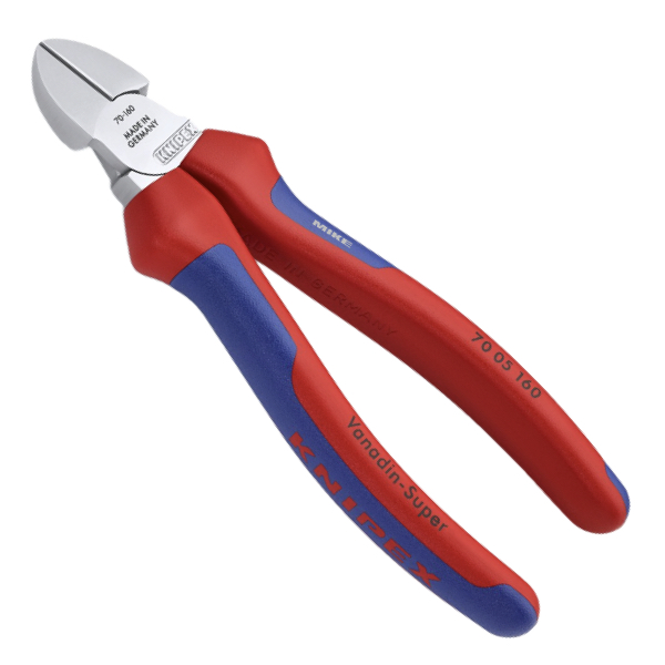KNIPEX 70 05 160 SB Diagonal Cutter 160 mm chrome-plated with comfort handles chrome-plated