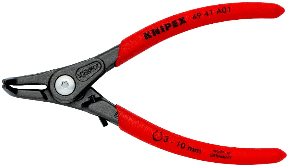 KNIPEX 49 41 A01 Precision Circlip Pliers for external circlips on shafts 130 mm grey atramentized with non-slip plastic coating thumbnail 4