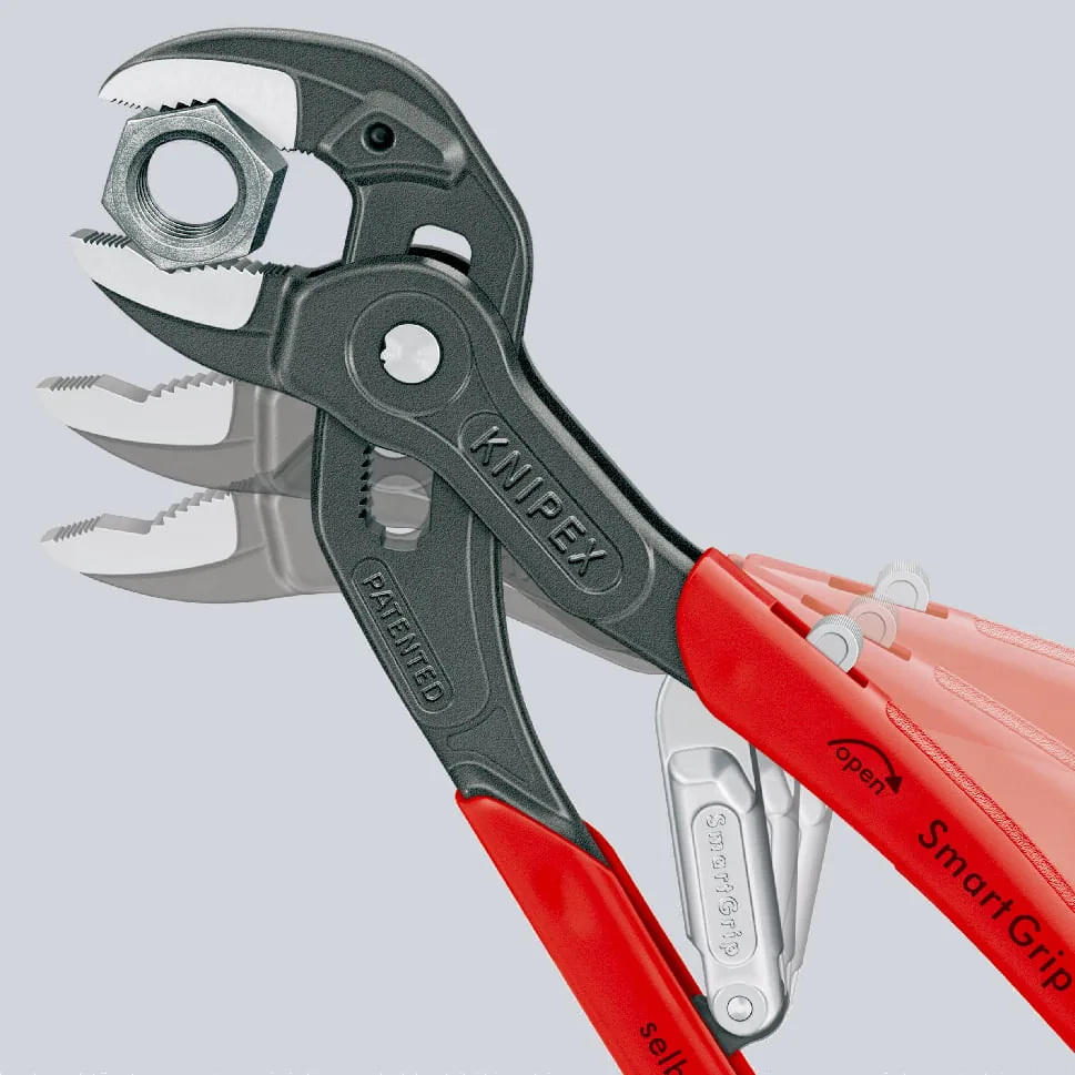 KNIPEX 85 01 250 SmartGrip® Water Pump Pliers with automatic adjustment 250 mm grey atramentized with plastic handles polished thumbnail 5