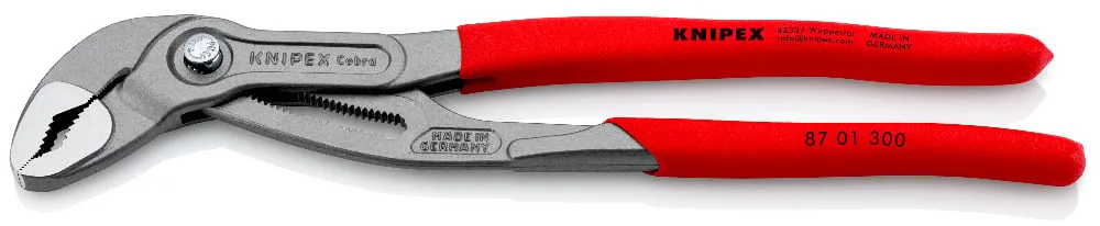 KNIPEX 87 01 300 Cobra® High-Tech Water Pump Pliers 300 mm grey atramentized with non-slip plastic coating polished thumbnail 2