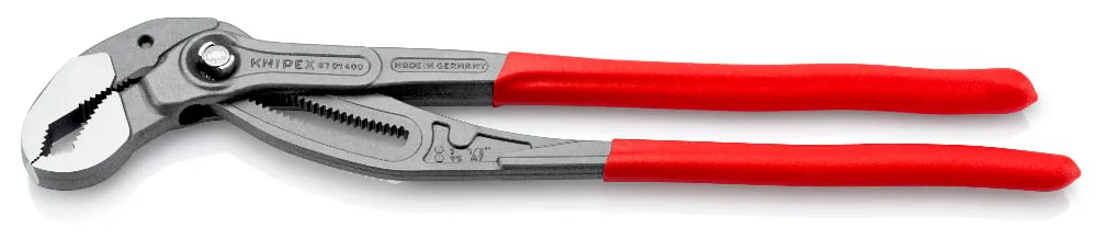 KNIPEX 87 01 400 Cobra® XL Pipe Wrench and Water Pump Pliers 400 mm grey atramentized with non-slip plastic coating polished thumbnail 2