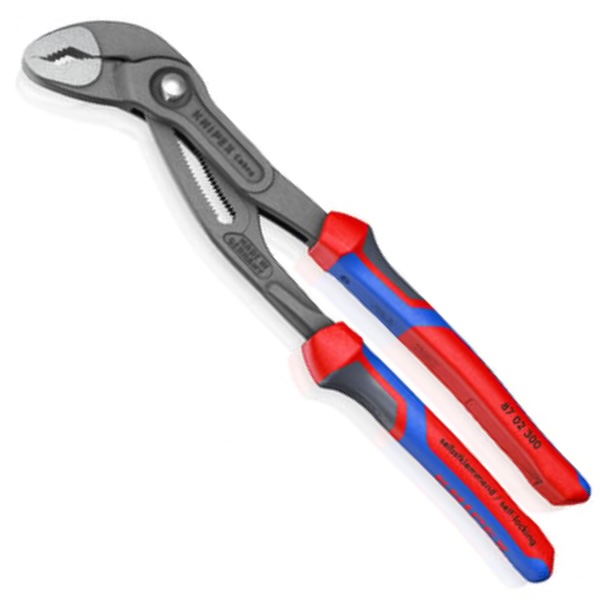 KNIPEX 87 02 300 Cobra® High-Tech Water Pump Pliers 300 mm grey atramentized with comfort handles polished