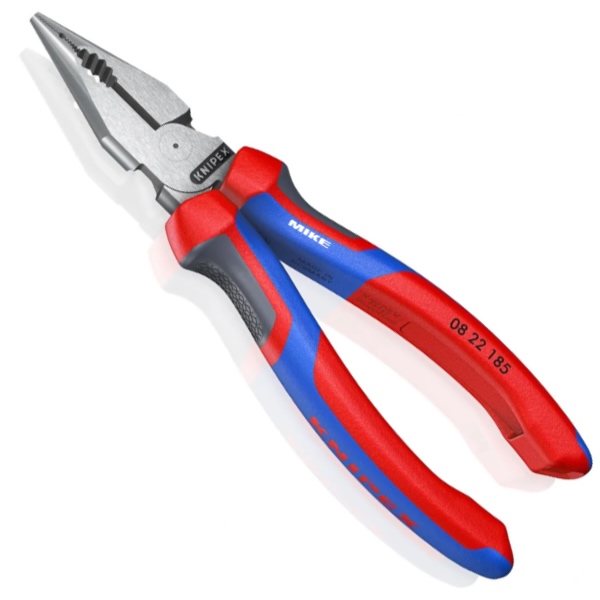 Kìm răng mũi nhọn KNIPEX 08 22 185, đầu mài bóng, cán bọc nhưa đa thành phần