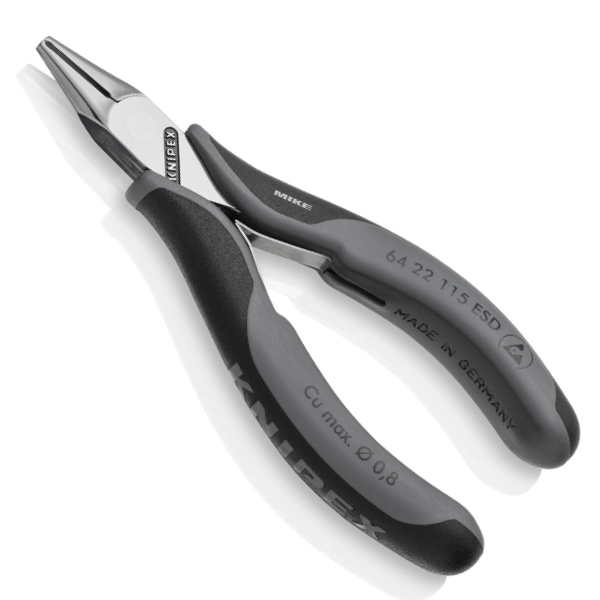 KNIPEX 64 22 115 ESD Electronics End Cutting Nippers ESD 115 mm with multi-component handles mirror polished