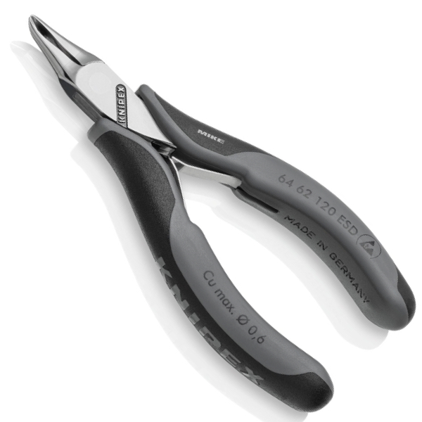 KNIPEX 64 62 120 ESD Electronics End Cutting Nippers ESD 120 mm with multi-component handles mirror polished