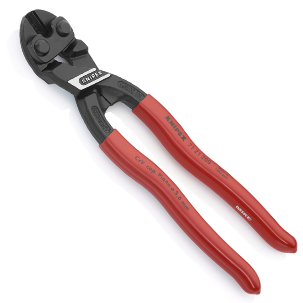 Kìm cắt cộng lực CoBolt KNIPEX 71 21 200, lưỡi cắt nghiêng, độ cứng 64 HRC