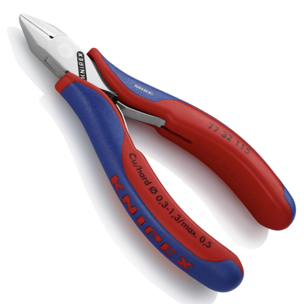 KNIPEX 77 32 115 SB Electronics Diagonal Cutter with box joint 115 mm with multi-component handles mirror polished