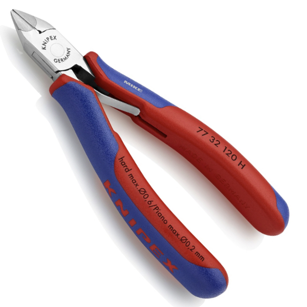 KNIPEX 77 32 120 H Electronics Diagonal Cutter with carbide cutting edges 120 mm with multi-component handles mirror polished