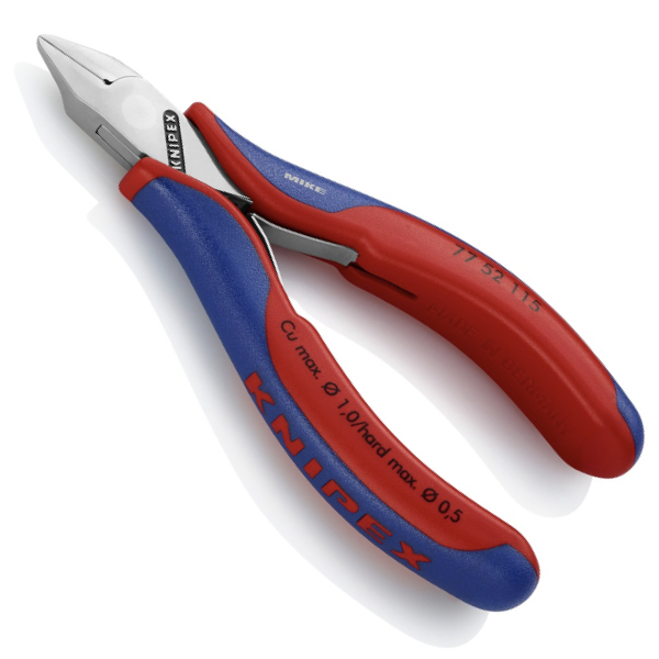 KNIPEX 77 52 115 Electronics Diagonal Cutter with box joint 115 mm with multi-component handles mirror polished