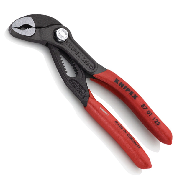 KNIPEX 87 01 125 SB Cobra® High-Tech Water Pump Pliers 125 mm grey atramentized with non-slip plastic coating polished