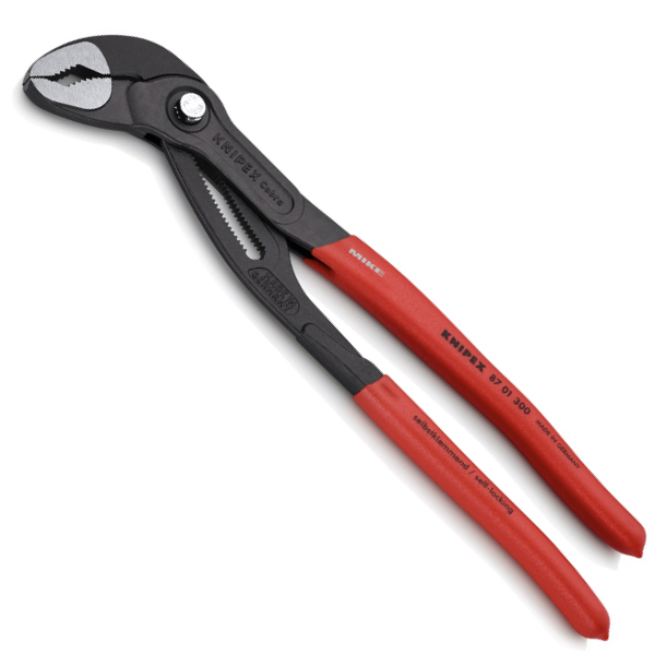 KNIPEX 87 01 300 SB Cobra® High-Tech Water Pump Pliers 300 mm grey atramentized with non-slip plastic coating polished