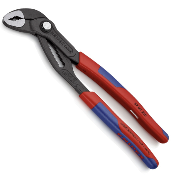 KNIPEX 87 02 250 SB Cobra® High-Tech Water Pump Pliers 250 mm grey atramentized with slim multi-component grips polished