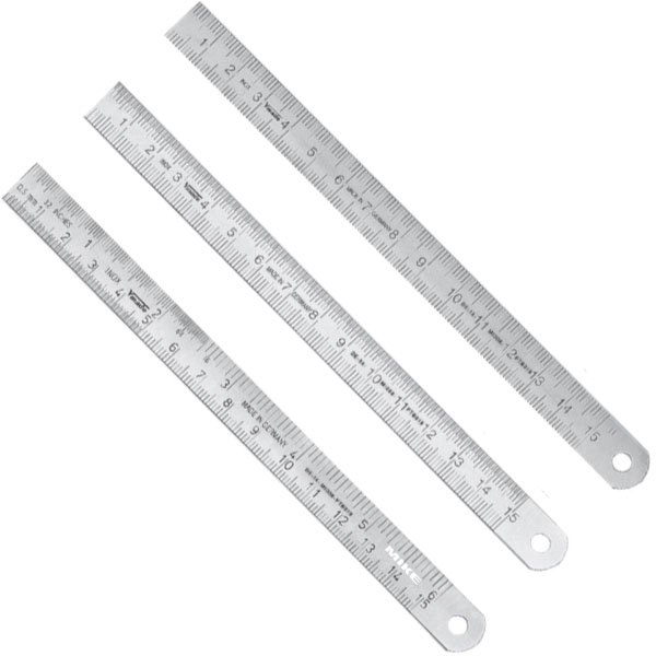 Thước lá inox 200mm, type B, vạch chia khắc axit