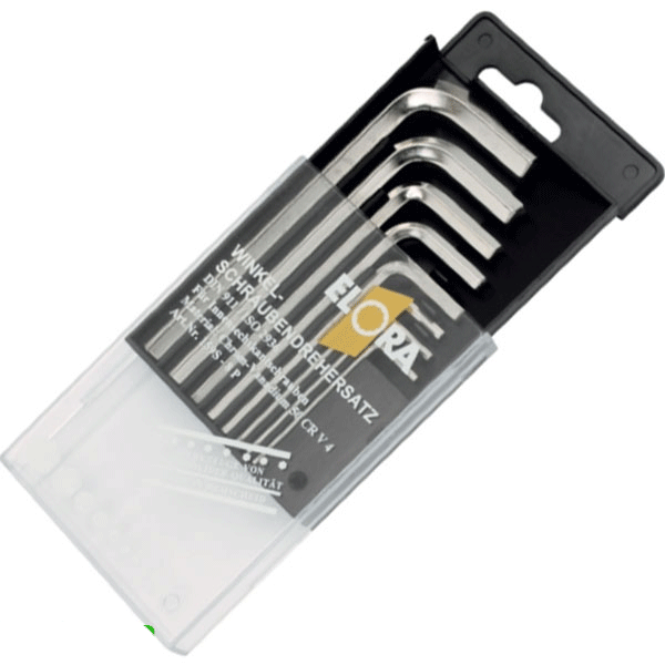 Bộ lục giác 8 cây 2-10mm ELORA 159S-8P, chuẩn DIN ISO 2936