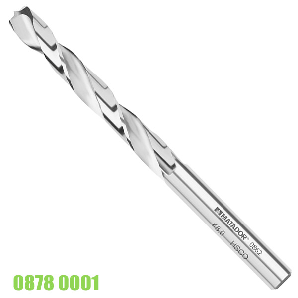 Mũi khoan kim loại HSS Co5, chuẩn DIN 1412 E, Matador 0862 000