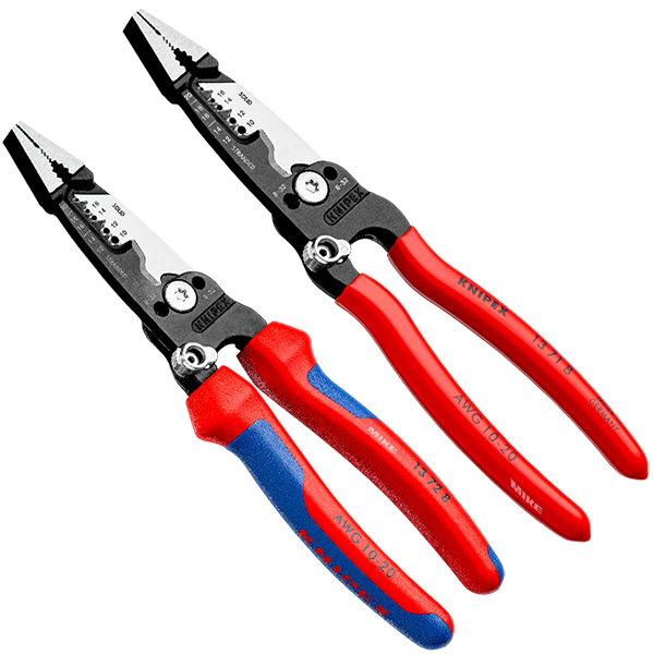Kìm thợ điện Knipex 13 cắt tuốt dây đa năng, đầu bằng