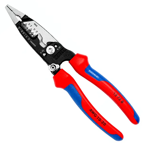 KNIPEX 13 72 8 WireStripper Multifunction Electrician Pliers American style 200 mm black atramentized with comfort handles polished thumbnail 2