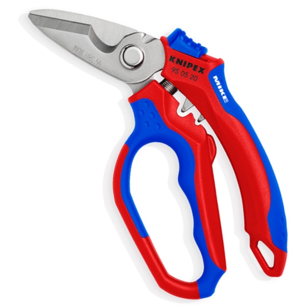 KNIPEX 95 05 20 SB Angled Electricians' Shears 180 mm mirror polished with multi-component grips, glass fibre reinforced plastic