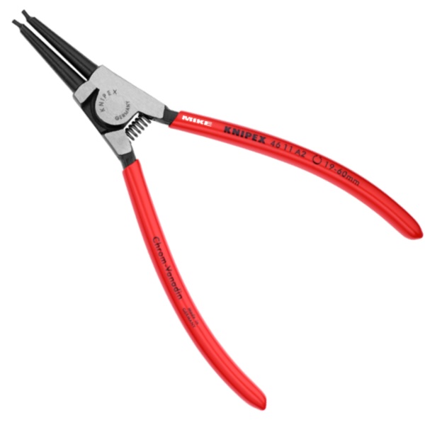 KNIPEX 46 11 A2 Circlip Pliers for external circlips on shafts 180 mm black atramentized with plastic coating polished