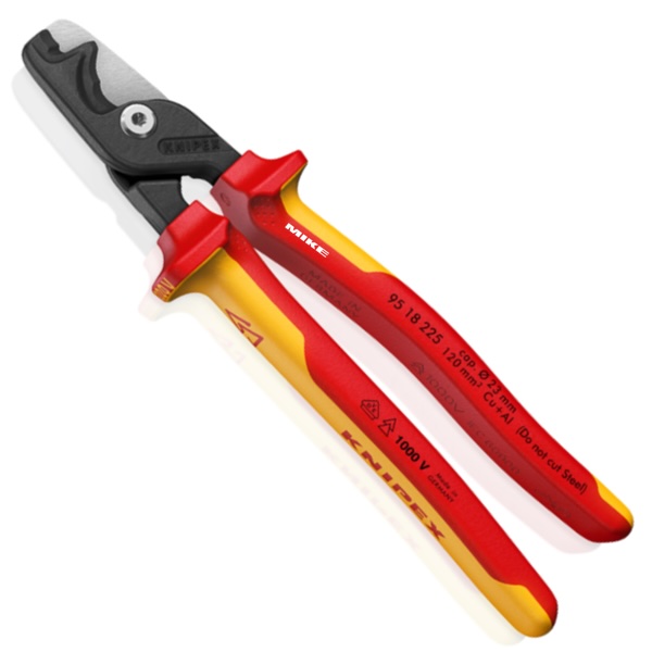 Kìm cắt cáp Knipex 95 18 225 StepCut XL, cách điện VDE 1000 V